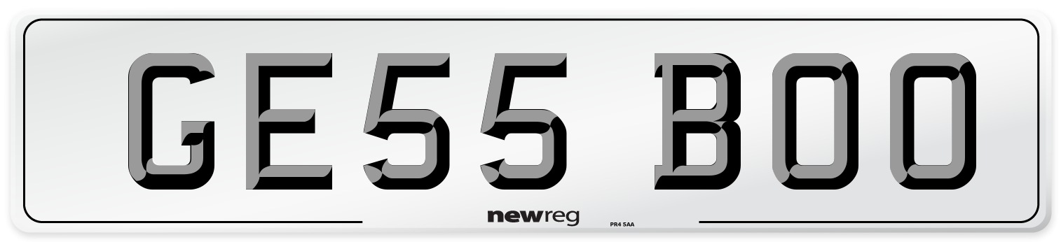 GE55 BOO Number Plate from New Reg